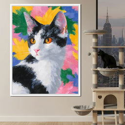 Golden Eyed Feline Brush Garden - NicheCanvas