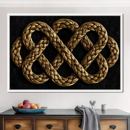 Eternal Braided Path of Golden Fibers - NicheCanvas