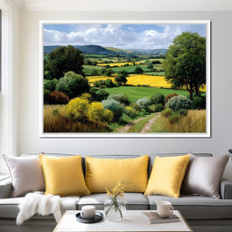 Golden Fields Country Path - NicheCanvas
