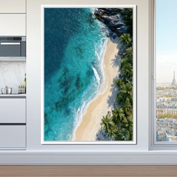 Tropical Cove Aerial Shoreline - NicheCanvas