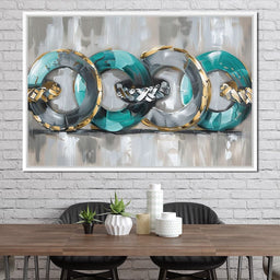 Aqua Rings of Serenity - NicheCanvas