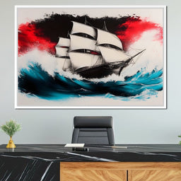 Ship of the Tempest Waves - NicheCanvas