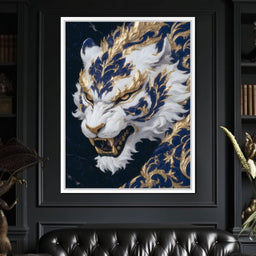 Gilded Lunar Tiger Roar - NicheCanvas
