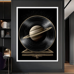 Saturn Vinyl Orbit Night Sky - NicheCanvas
