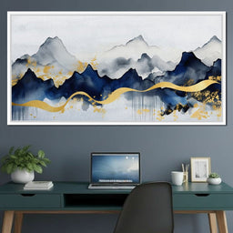 Midnight Peaks Golden Drift - NicheCanvas