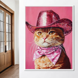 Pink Rodeo Cat Swagger - NicheCanvas
