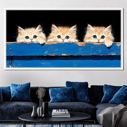 Curious Kitten Trio Peering Charm - NicheCanvas