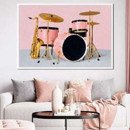 Golden Sax Pink Drum Groove - NicheCanvas