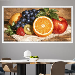 Harvest Bounty On Linen Tablecloth - NicheCanvas