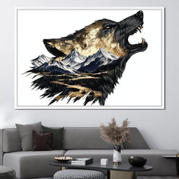 Wolf and Mountain Harmony - NicheCanvas