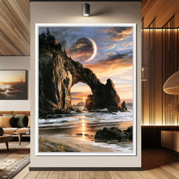 Celestial Arch Over The Golden Tide - NicheCanvas