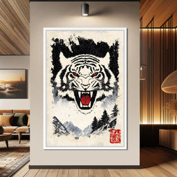 Fierce Jungle Monarch Tiger Roar - NicheCanvas