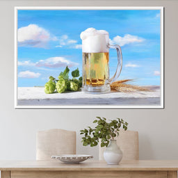 Golden Mug Amidst Summer Clouds - NicheCanvas