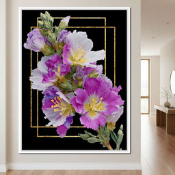 Golden Frame Petal Radiance - NicheCanvas
