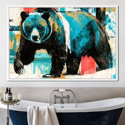 Apex Predator Stride Through Abstract Woods - NicheCanvas
