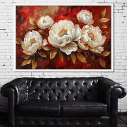 Golden Petals on Fiery Bloom - NicheCanvas