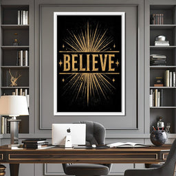 Golden Believe Starburst - NicheCanvas
