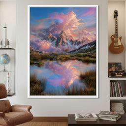 Celestial Peaks Dawn Reflection - NicheCanvas