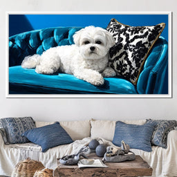 Plush Paws on Teal Dreams - NicheCanvas