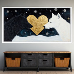 Golden Heart Winter Wolves- - NicheCanvas