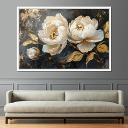 Golden Petals on Midnight - NicheCanvas