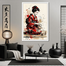 Japanese Woman Tea Ceremony - NicheCanvas
