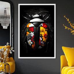 Floral Beetle Kaleidoscope - NicheCanvas