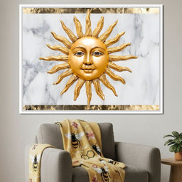 Celestial Golden Sunburst Marble - NicheCanvas
