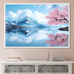 Tranquil Blossom Reflection - NicheCanvas
