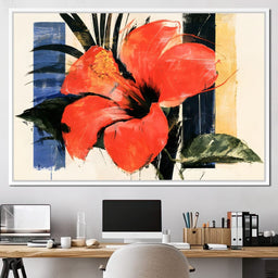 Bold Petals Against Abstract Structures - NicheCanvas