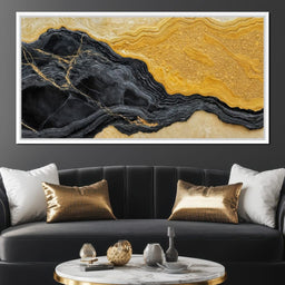 Black Marble Gold Drift - TooplesArt - NicheCanvas