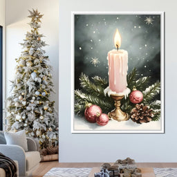 Winter Candlelight Glow - NicheCanvas