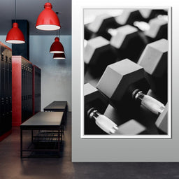 Monochrome Dumbbell Strength - NicheCanvas