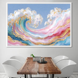 Golden Waves of Pastel Dreams - NicheCanvas