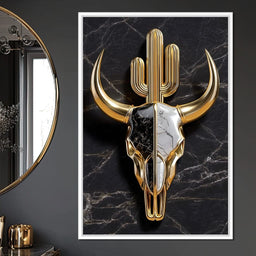 Golden Desert Totem Skull Marble - NicheCanvas