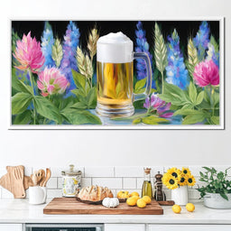 Floral Harmony with Golden Brew - NicheCanvas