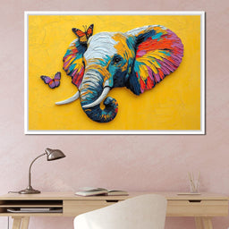 Elephant Harmony with Butterflies - NicheCanvas
