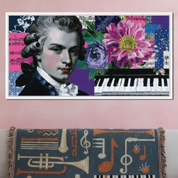 Classical Piano Pink Flowers - NicheCanvas