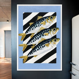 Golden Finned Trio of Tides - NicheCanvas