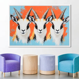 Horned Gazelle Trio - NicheCanvas