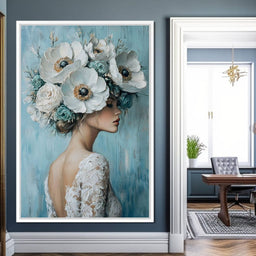 Petal Crowned Bridal Elegance - NicheCanvas