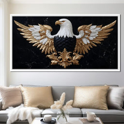 Majestic Gold Eagle Crest Marble - NicheCanvas