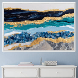 Gilded Ocean Geode Flow - NicheCanvas