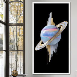 Cosmic Saturn Rings of Radiance - NicheCanvas