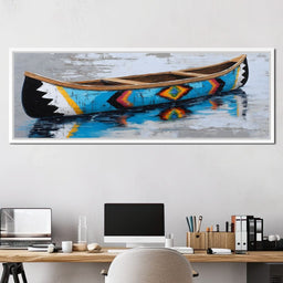 Reflections of a Painted Canoe - NicheCanvas