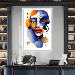 Red Lips and Bold Shapes - TooplesArt - NicheCanvas