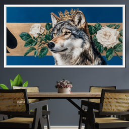 Golden Crowned Wolf Majesty - NicheCanvas