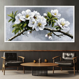 Soft Petals On Silver Morning - NicheCanvas