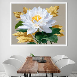 Golden Petals Lotus Elegance - NicheCanvas