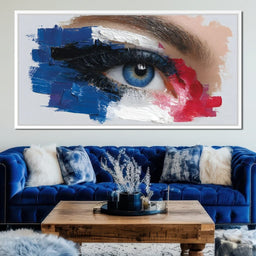 Vivid Blue Eye Impasto Vision - NicheCanvas
